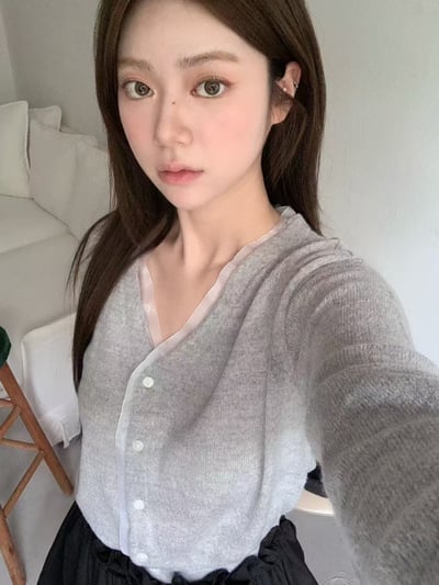 日常微法式・薄紗滾邊針織開襟8