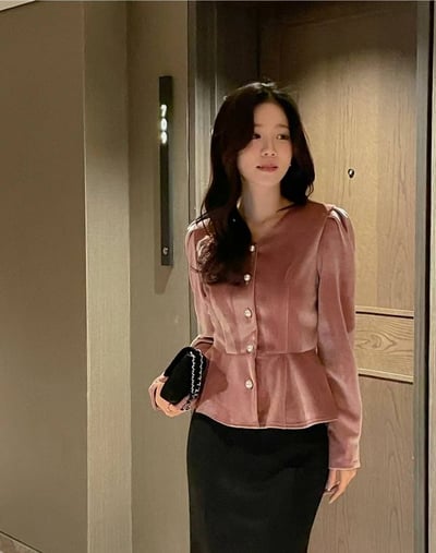 珍珠綁帶絨光上衣8