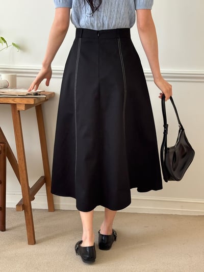 高腰修身傘狀長裙8
