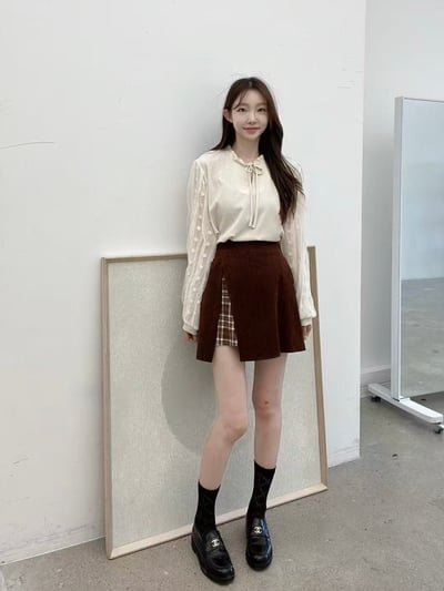 氣質拼接透紗上衣5