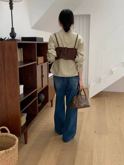 麂皮質感背釦小背心5