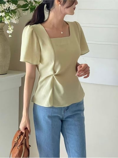 法式扭結收腰上衣4