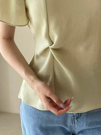 法式扭結收腰上衣5