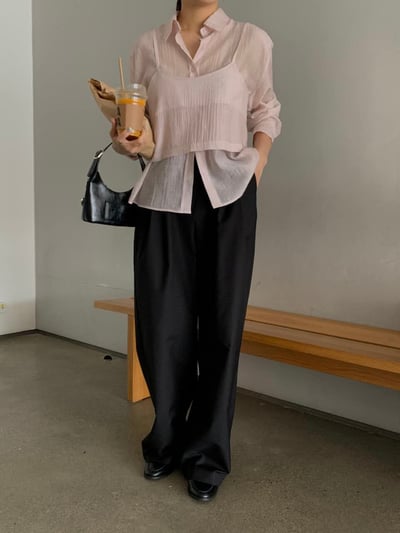 輕透疊穿感兩件式上衣3