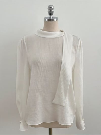 氣質垂墜領綁帶上衣9