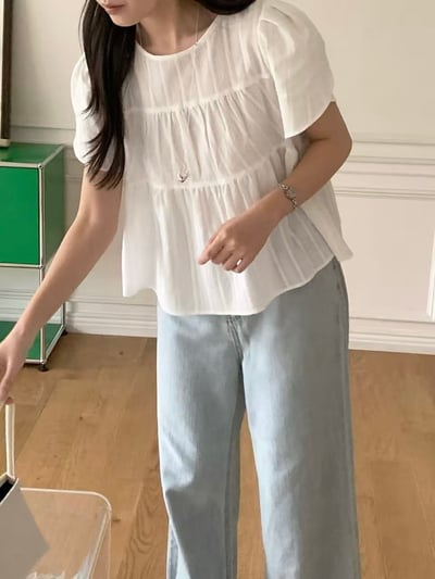 日常清透空氣感傘擺上衣5