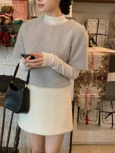 溫柔留白・點點緞帶針織上衣6