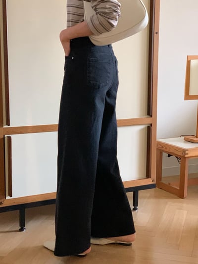 高腰長腿寬管牛仔褲12