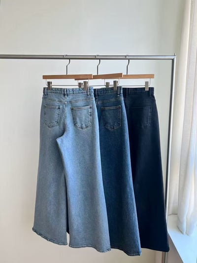 高腰長腿寬管牛仔褲14