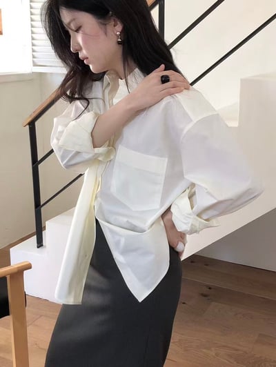 日常留白・柔光寬版襯衫5