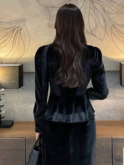 珍珠綁帶絨光上衣5