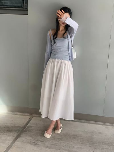 柔紗抓皺兩件式上衣8