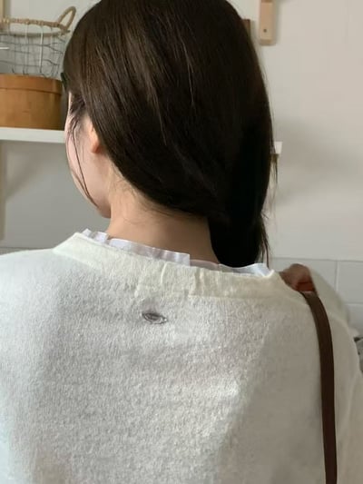 日常微法式・薄紗滾邊針織開襟3