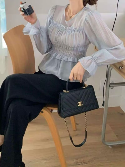 柔霧輕紗・鬆緊束腰上衣7