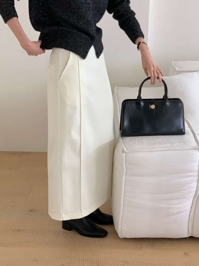 雙摺線修飾長裙3