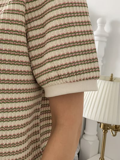 復古條紋針織短袖上衣6