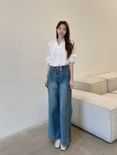 氣質拼接透紗上衣8