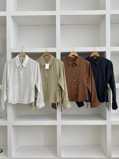 日常層次・綁帶襯衫8