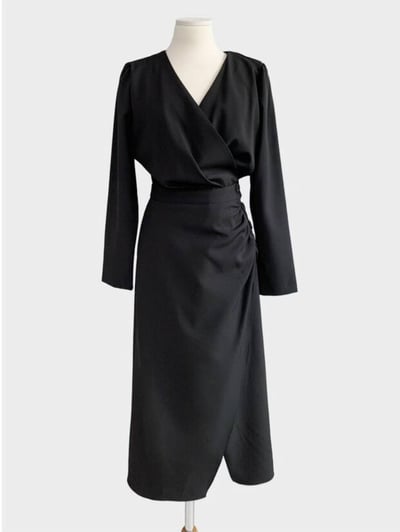 都會氣場・V 領排釦洋裝8