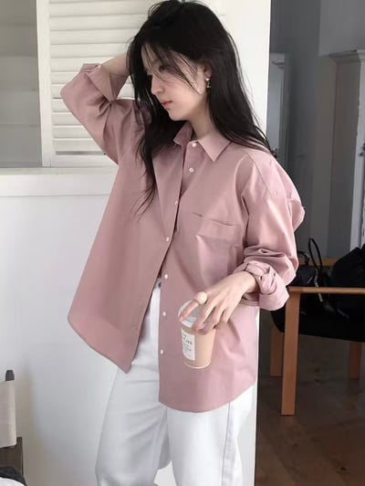 日常留白・柔光寬版襯衫1