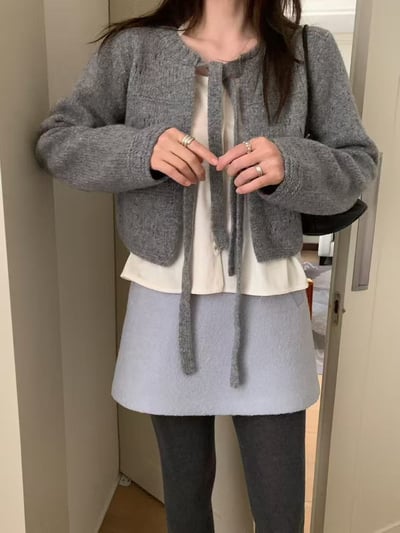 正反兩穿綁帶針織上衣7