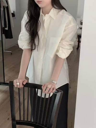 日常留白・柔光寬版襯衫6