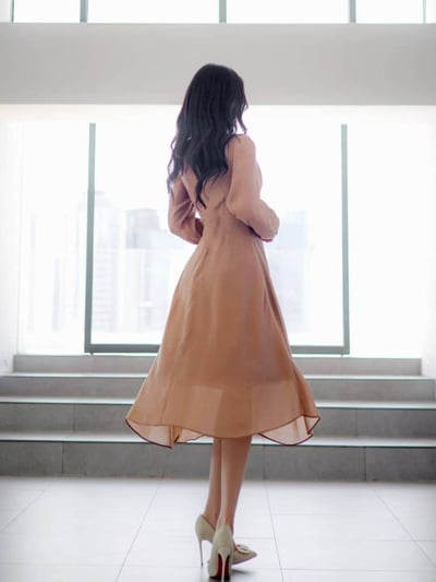 典雅名媛・綁帶公主袖長洋裝13