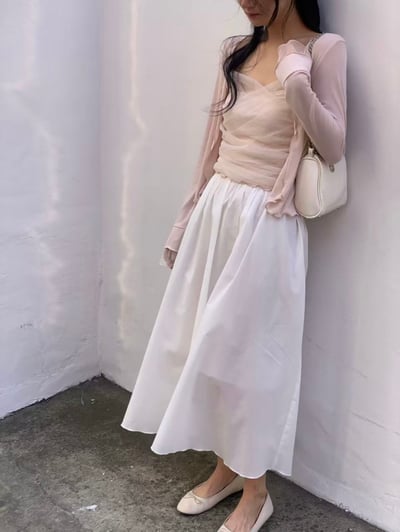 柔紗抓皺兩件式上衣7