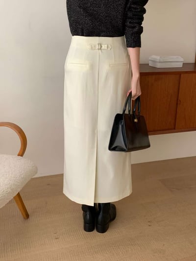 雙摺線修飾長裙5