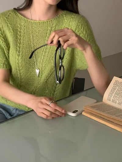 輕透針織短袖上衣6