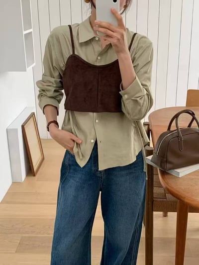 日常層次・綁帶襯衫5