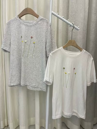 立體小花棉質上衣1