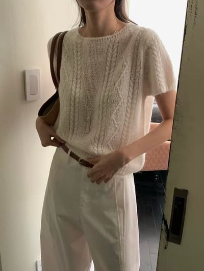 輕透針織短袖上衣12