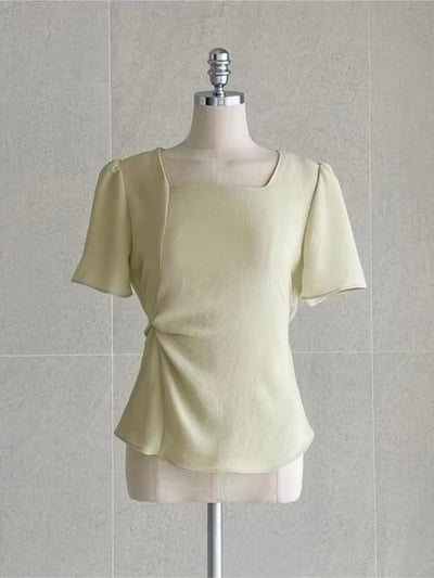 法式扭結收腰上衣6