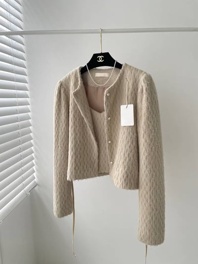 毛絨背心外套組7