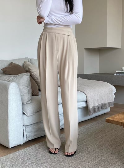 質感俐落綁帶西裝套裝(外套+長褲可拆售）9