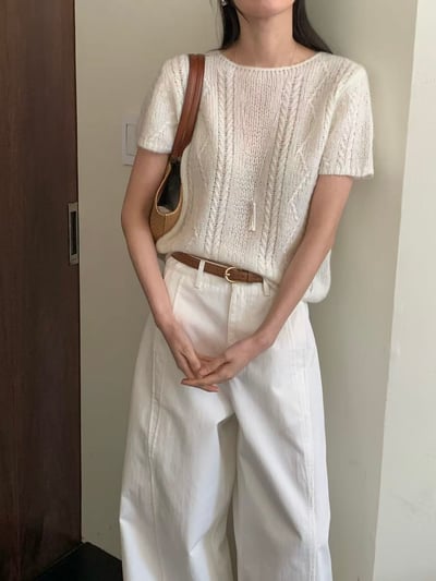 輕透針織短袖上衣11