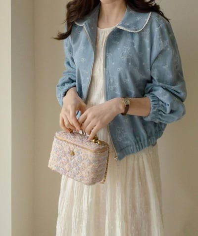 【客人許願】小熊牛仔短版外套3