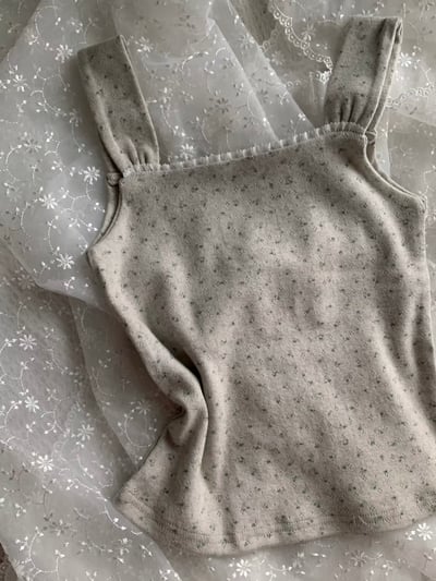 法式小碎花蕾絲滾邊背心2