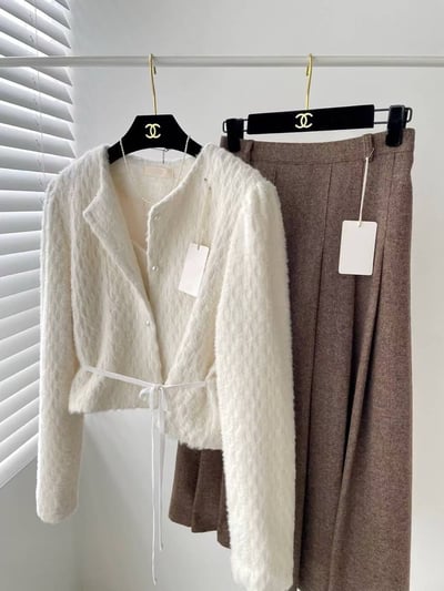 毛絨背心外套組5