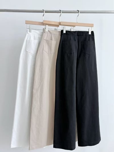 俐落感高腰寬版長褲7