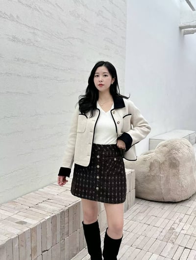 英倫滾邊短版外套5