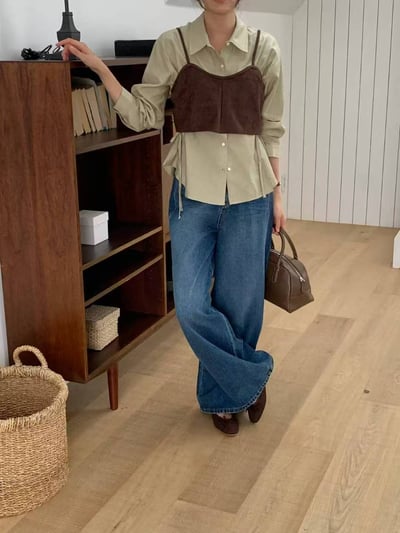 麂皮質感背釦小背心4