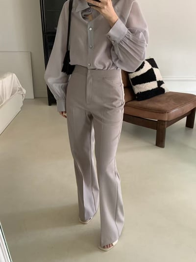 微光澤垂墜質感襯衫3