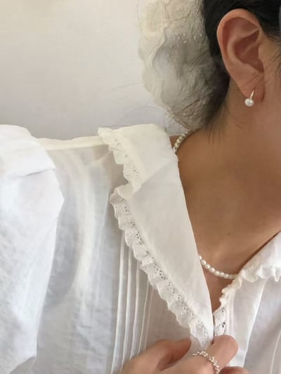 極簡珍珠小彎耳環｜925 Silver5