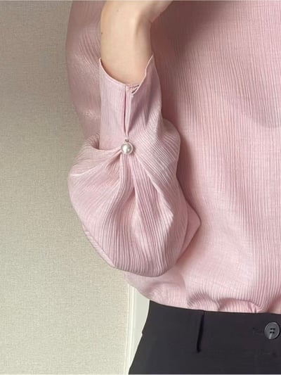 氣質垂墜領綁帶上衣6