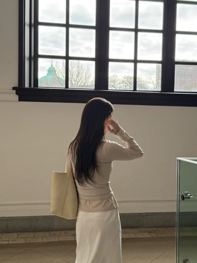 圍巾綁腰針織三件式套裝5