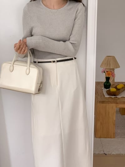 極簡修身直筒長裙2