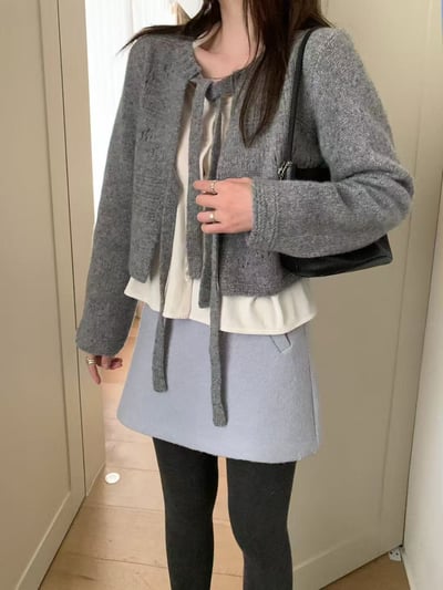 正反兩穿綁帶針織上衣6