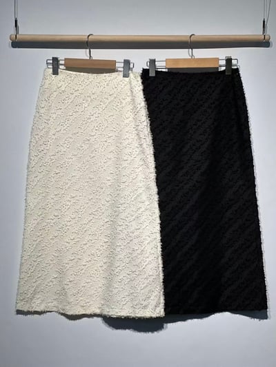 斜紋立體織感直筒長裙9